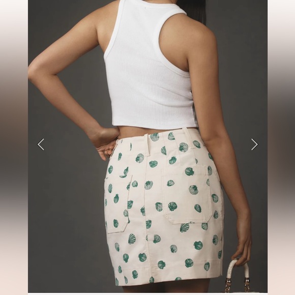 Anthropologie Maeve Colette Skirt Mini Edition Size S Seashell Print EUC - Picture 3 of 14